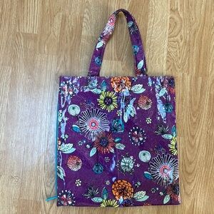 PAPERCHASE water proof vinyl floral tote bag with side pocket